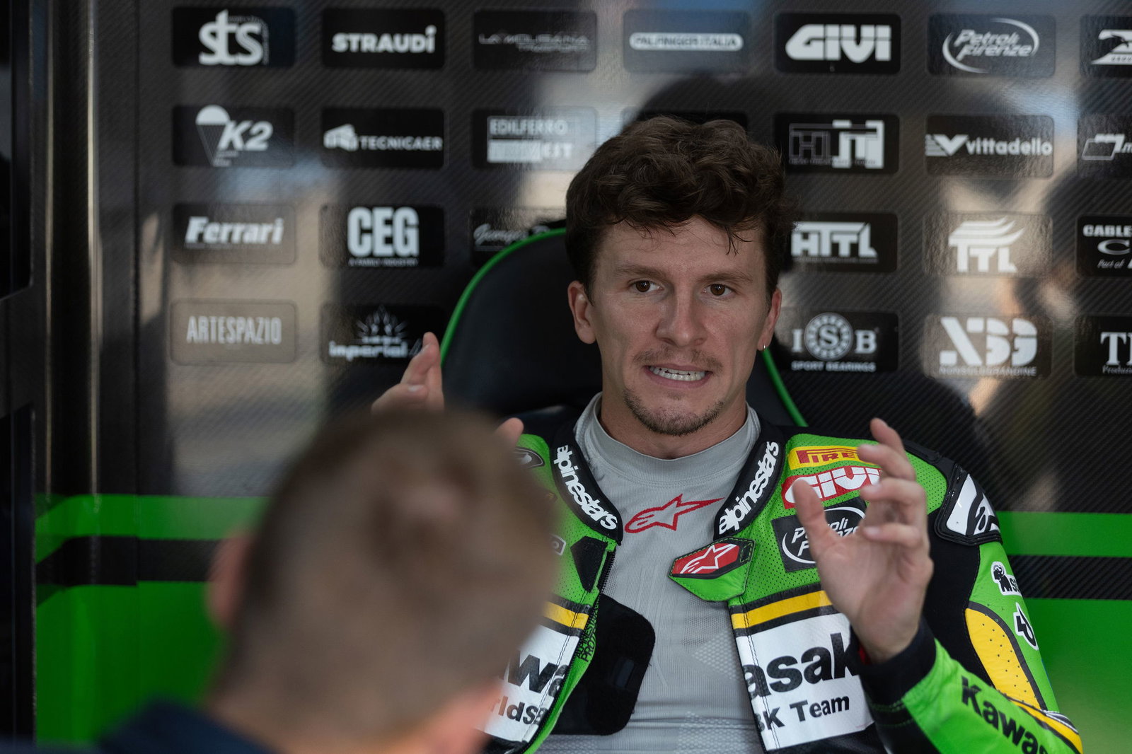 Garrett Gerloff, 2025 Spanish WorldSBK, pit box. Credit: Gold and Goose.