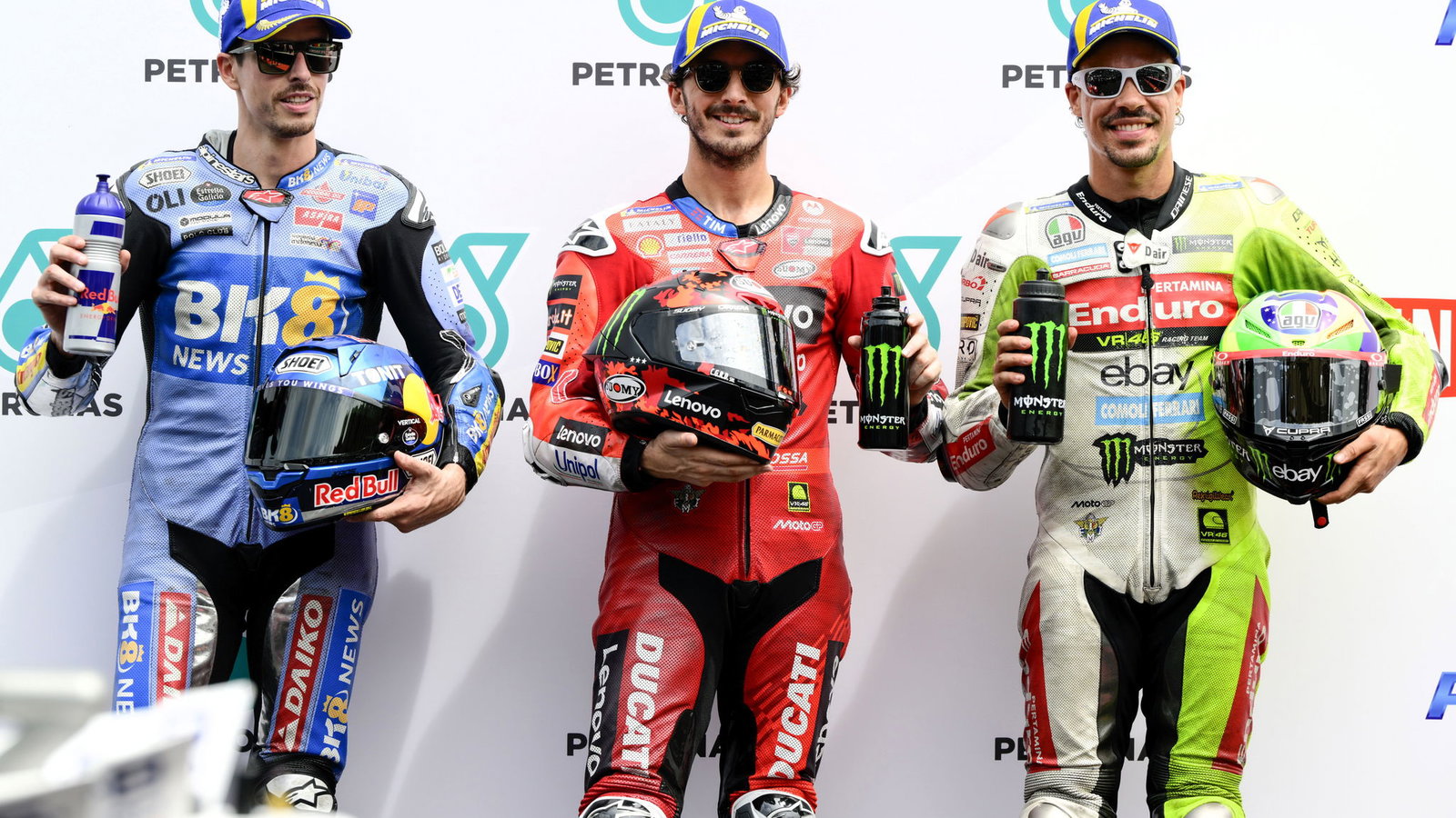 Francesco Bagnaia, Alex Marquez, Franco Morbidelli. Qualifying, 2025 Malaysian MotoGP