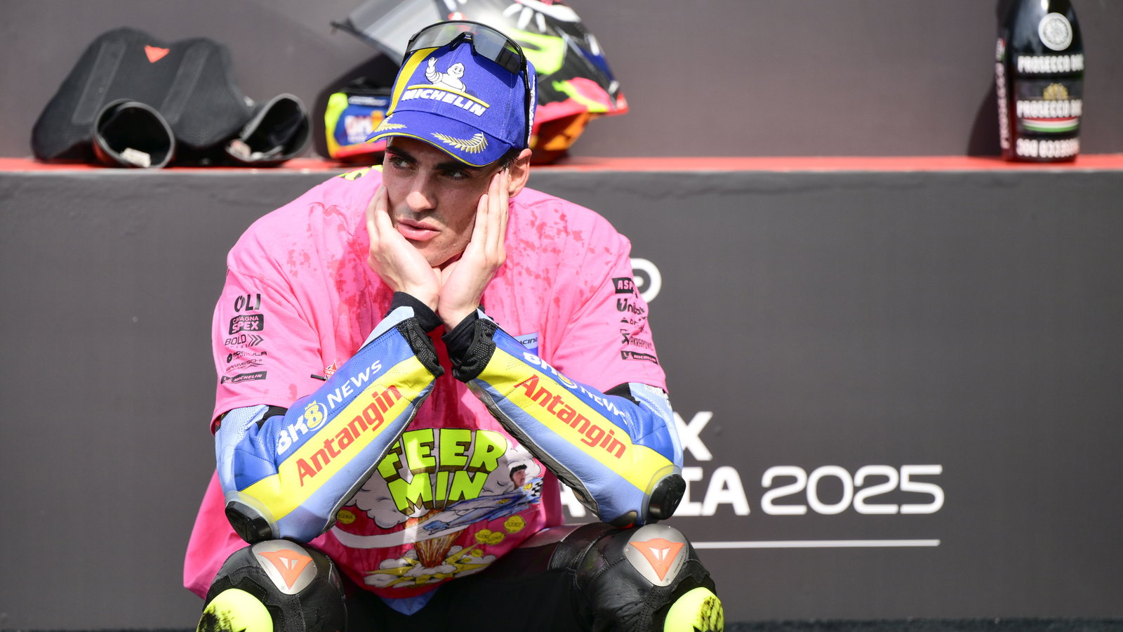 Fermin Aldeguer, 2025 MotoGP Malaysian Grand Prix, Sprint podium. Credit: Gold and Goose.