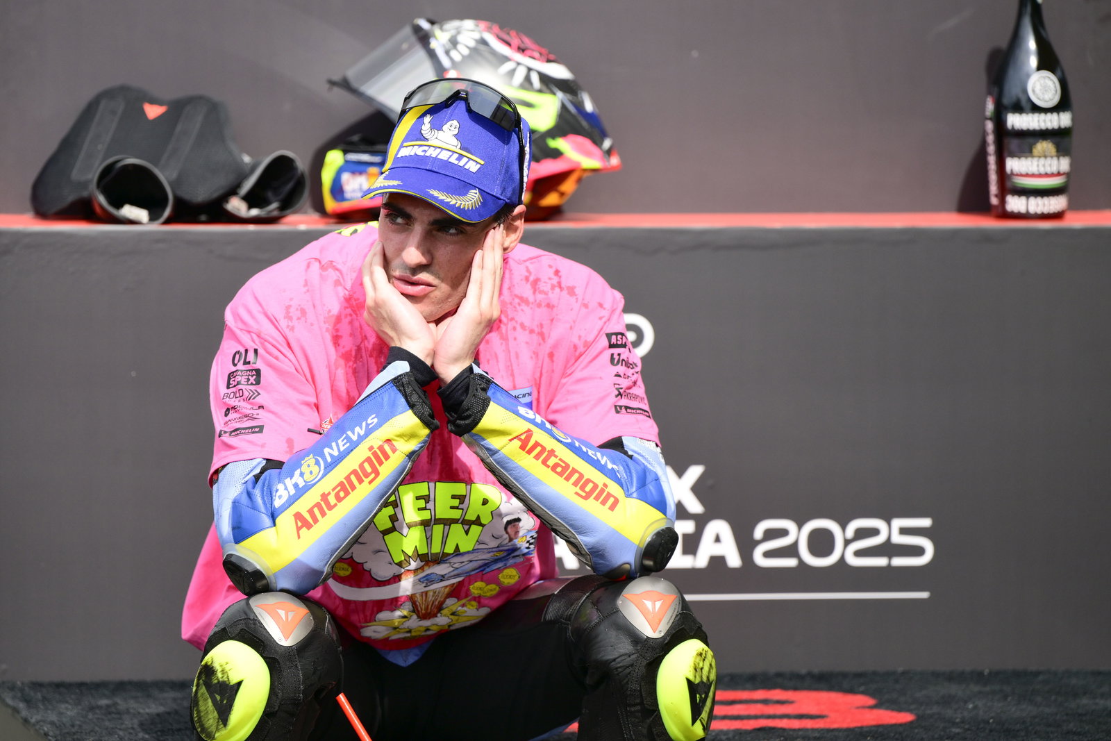 Fermin Aldeguer, 2025 MotoGP Malaysian Grand Prix, Sprint podium. Credit: Gold and Goose.