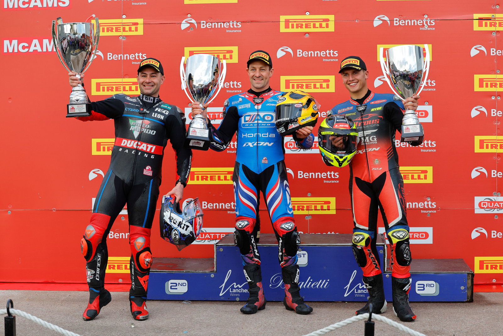 2025, BSB, Oulton Park, race 1, Showdown Podium, Brookes, Haslam and Ryde