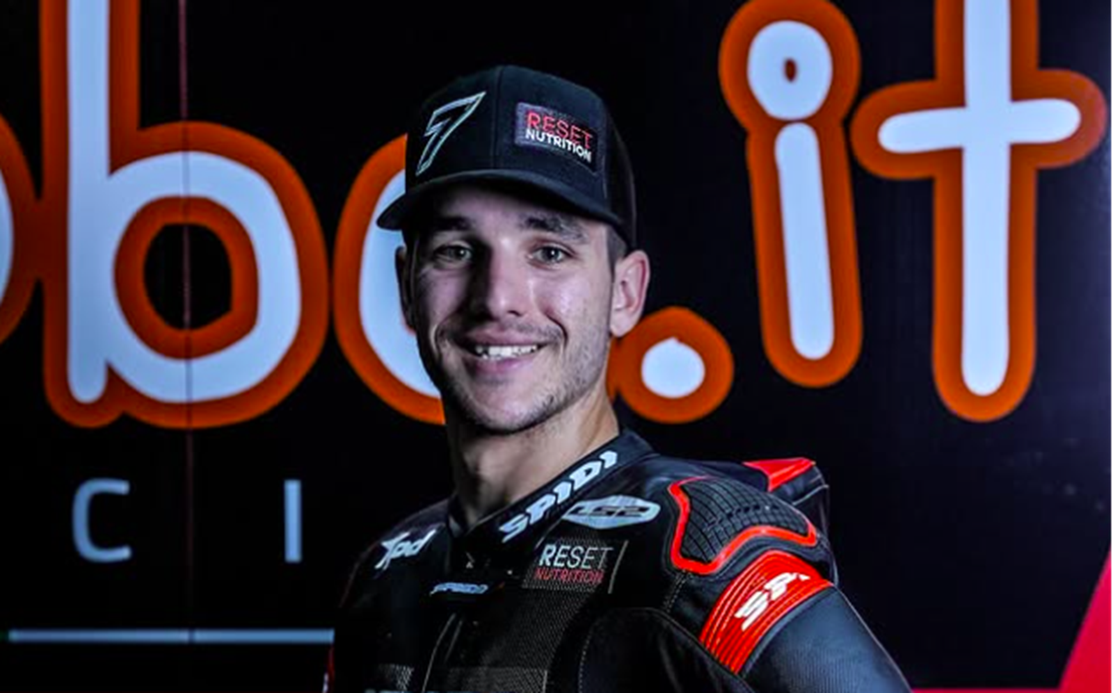 Iker Lecuona in plain leathers in Aruba Ducati pit box. Credit: Instagram/Iker Lecuona/Aruba.it Racing Ducati.