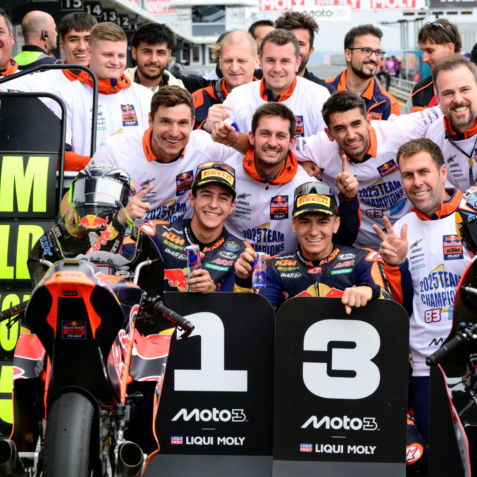 Jose Antonio Rueda, Moto3, Red Bull KTM Ajo, 2025, Australian GP, with Alvaro Carpe