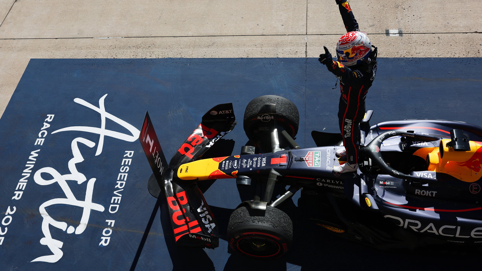 Verstappen celebrates his fifth win of 2025
