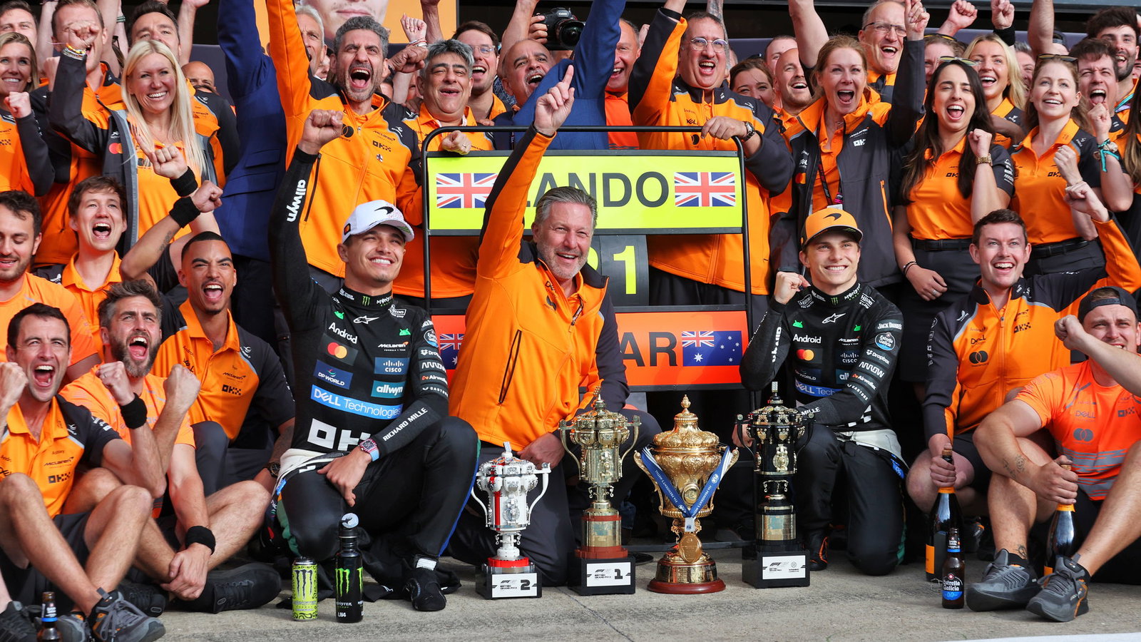 McLaren celebrate at the British Grand Prix