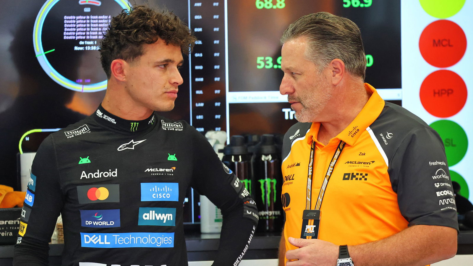 Lando Norris and Zak Brown 