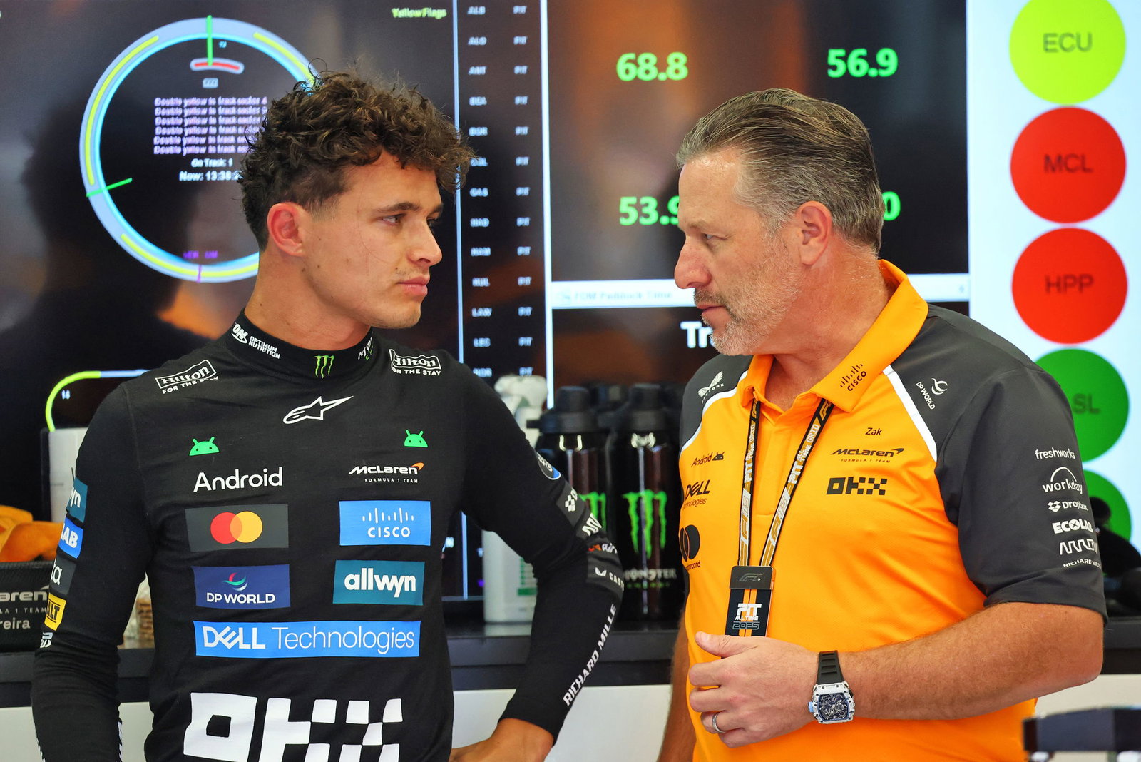 Lando Norris and Zak Brown 