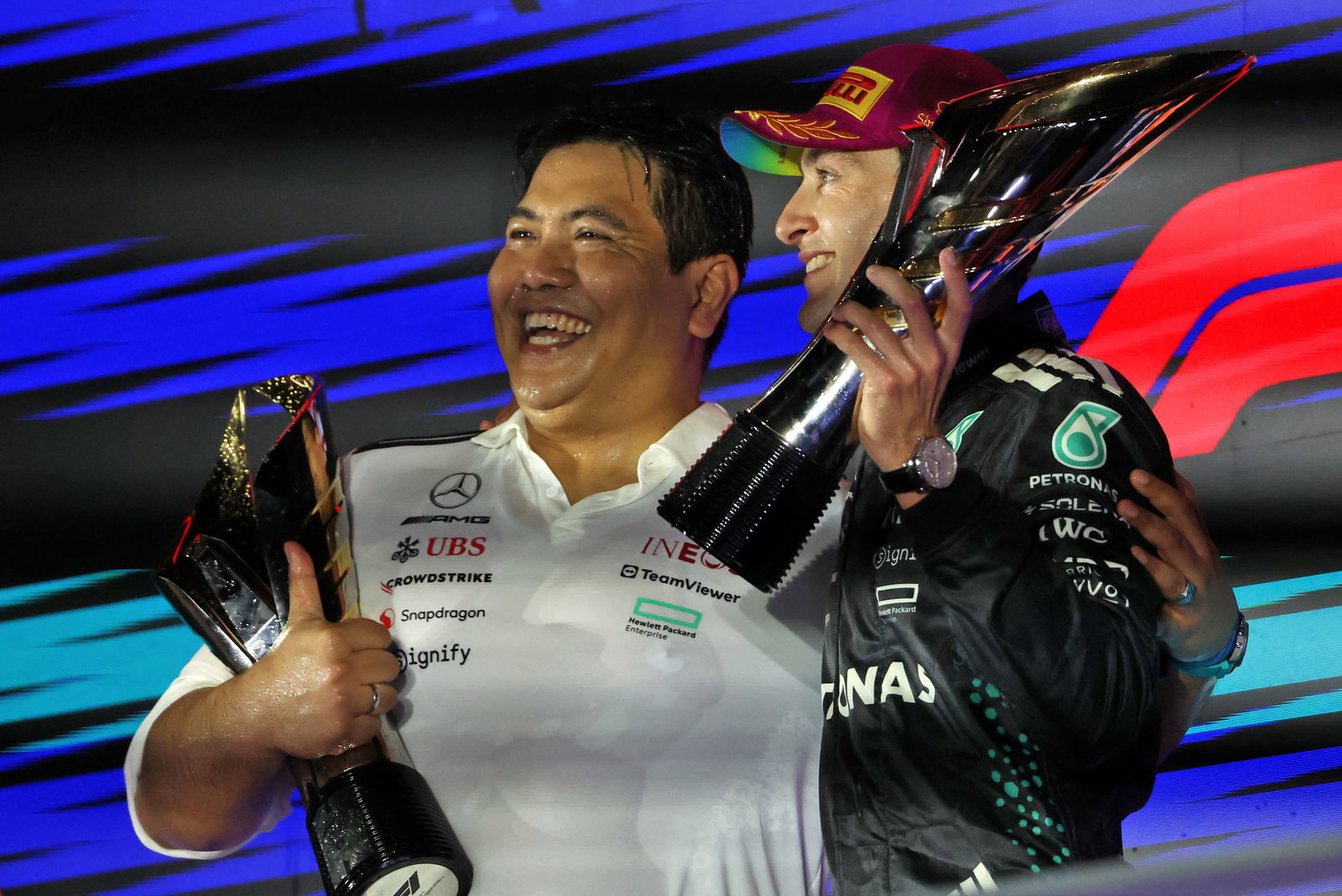 Singapore GP podium celebrations 