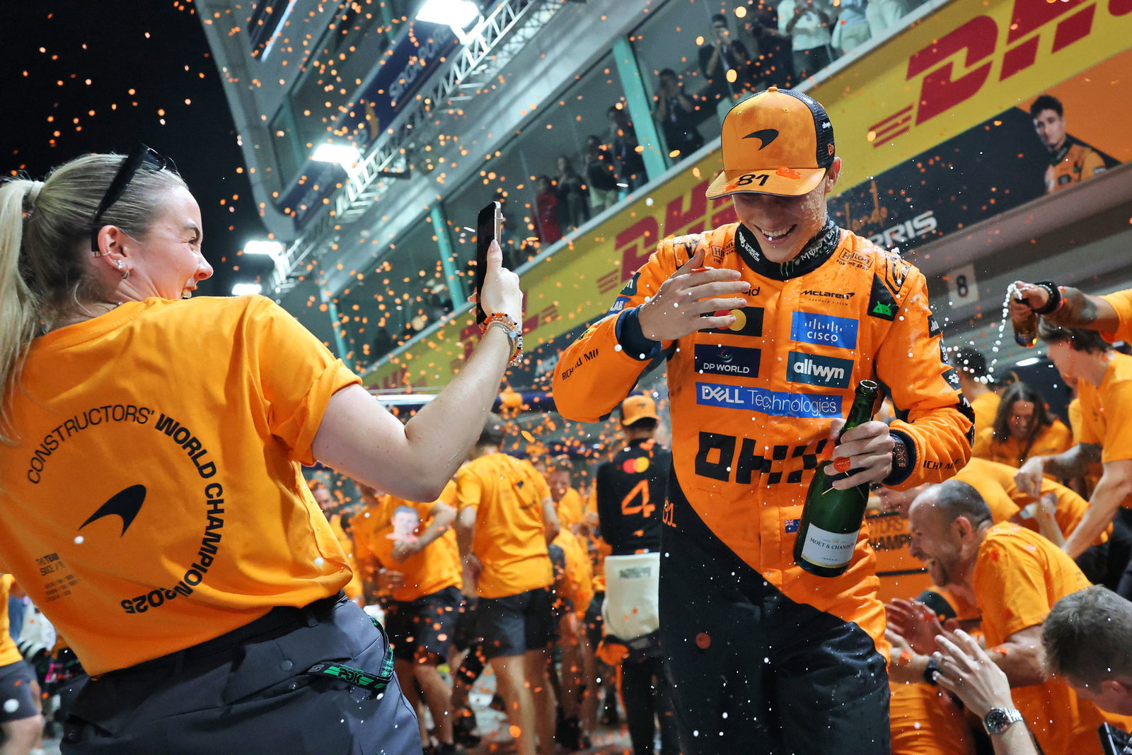 Piastri celebrates McLaren's constructors' title triumph