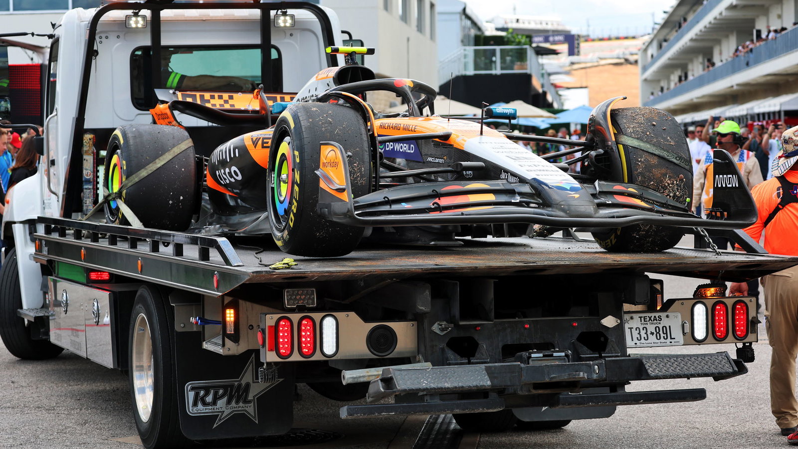 Piastri's damaged McLaren