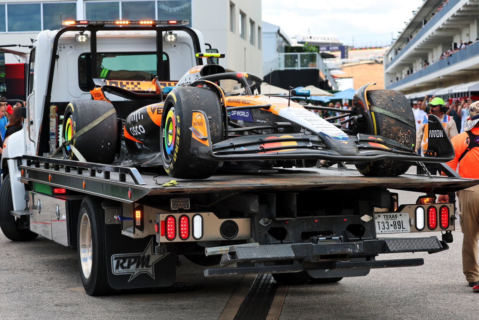 Piastri's damaged McLaren