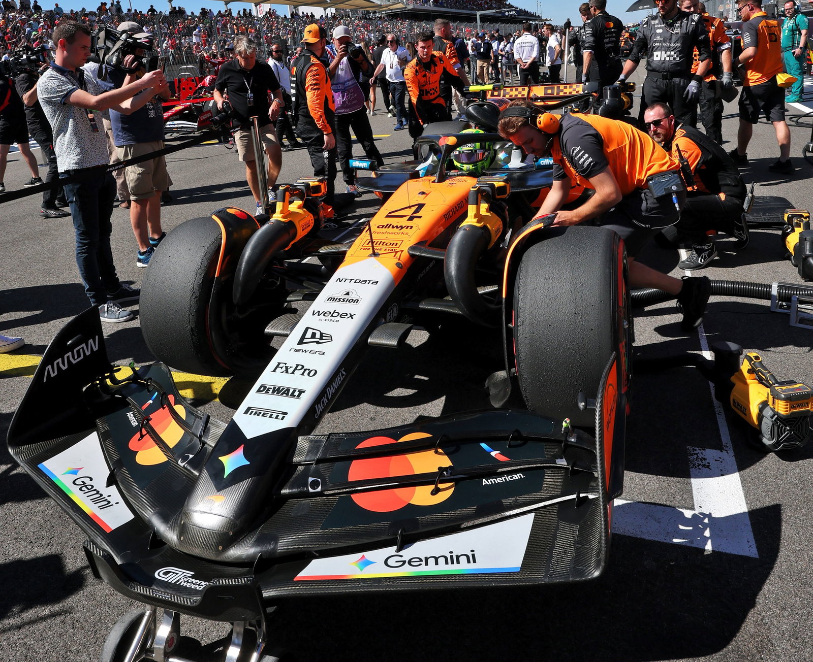 Lando Norris on the grid at Austin 