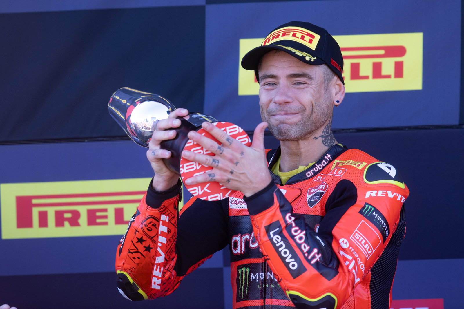 Alvaro Bautista, 2025 Spanish WorldSBK, podium. Credit: Gold and Goose.