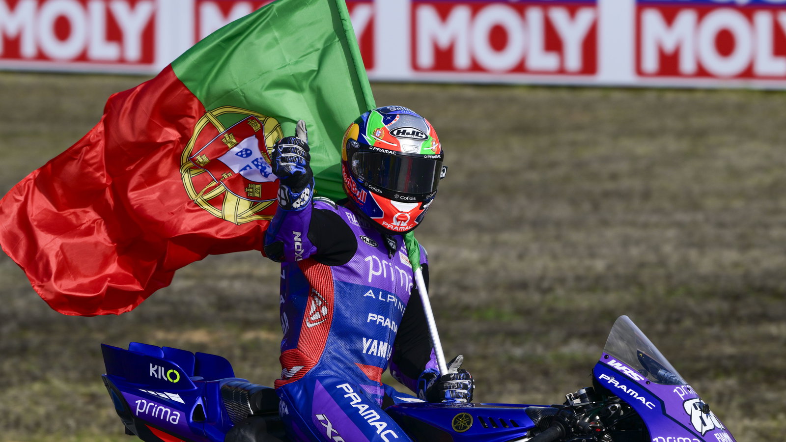 Miguel Oliveira, 2025 MotoGP Portuguese Grand Prix, cooldown lap. Credit: Gold and Goose.