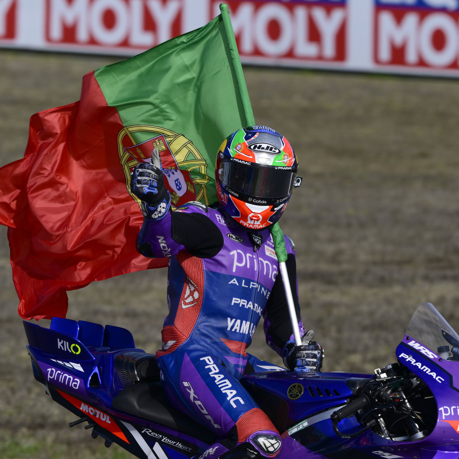 Miguel Oliveira, 2025 MotoGP Portuguese Grand Prix, cooldown lap. Credit: Gold and Goose.