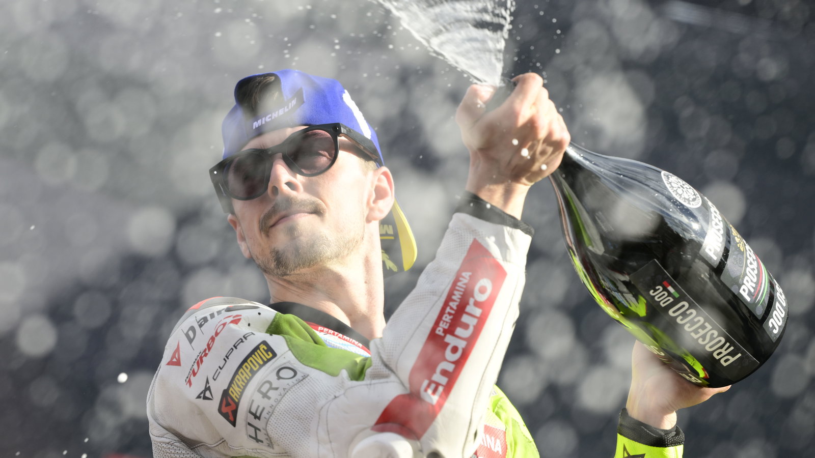 Fabio Di Giannantonio, 2025 MotoGP Valencia Grand Prix, podium. Credit: Gold and Goose.