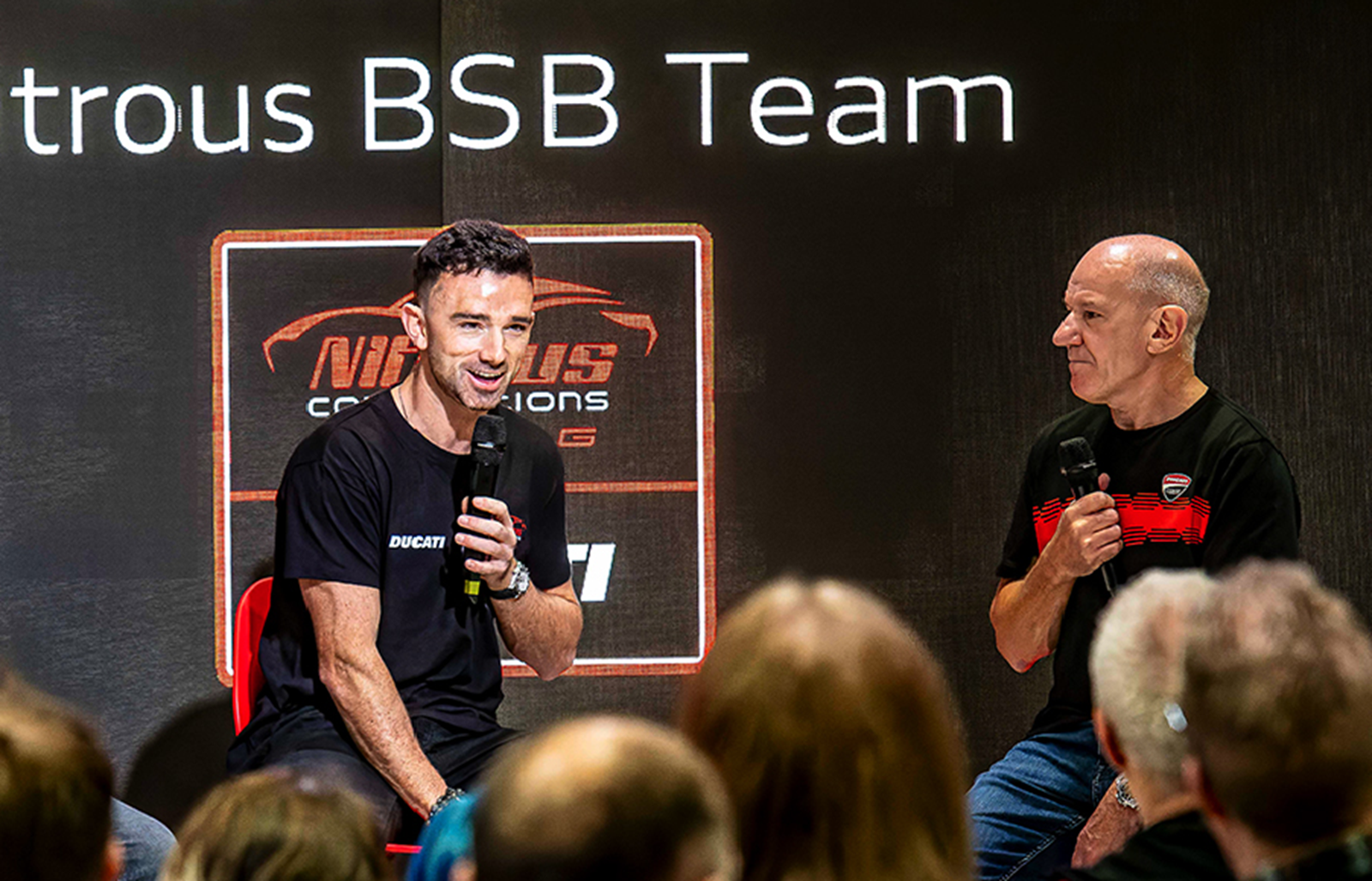 Glenn Irwin, Niall Mackenzie, 2025 Motorcycle Live. Credit: Ducati.