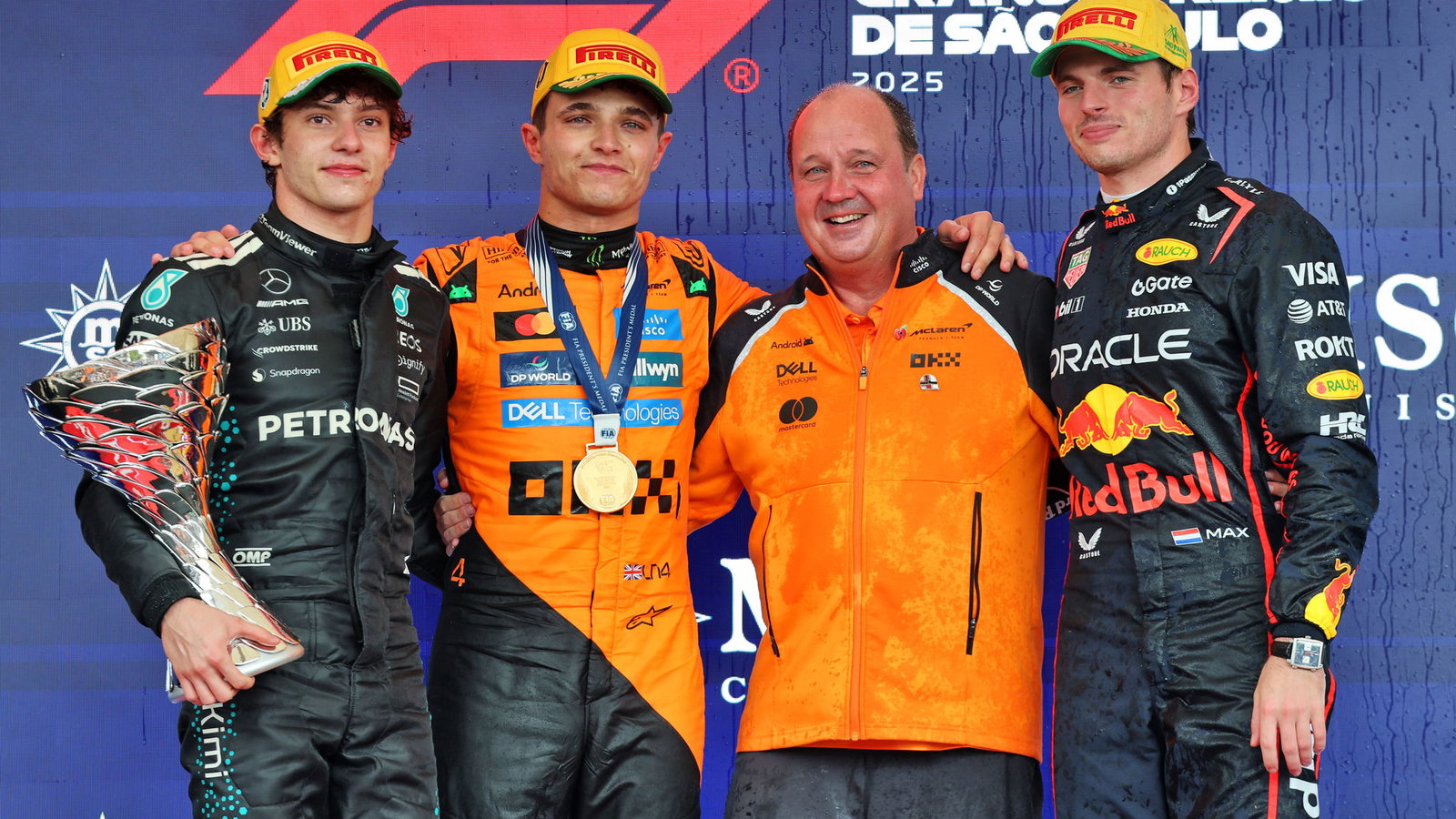 Verstappen recovered to third behind Antonelli and Norris