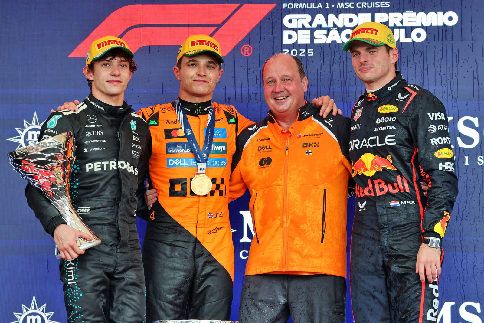 Verstappen recovered to third behind Antonelli and Norris