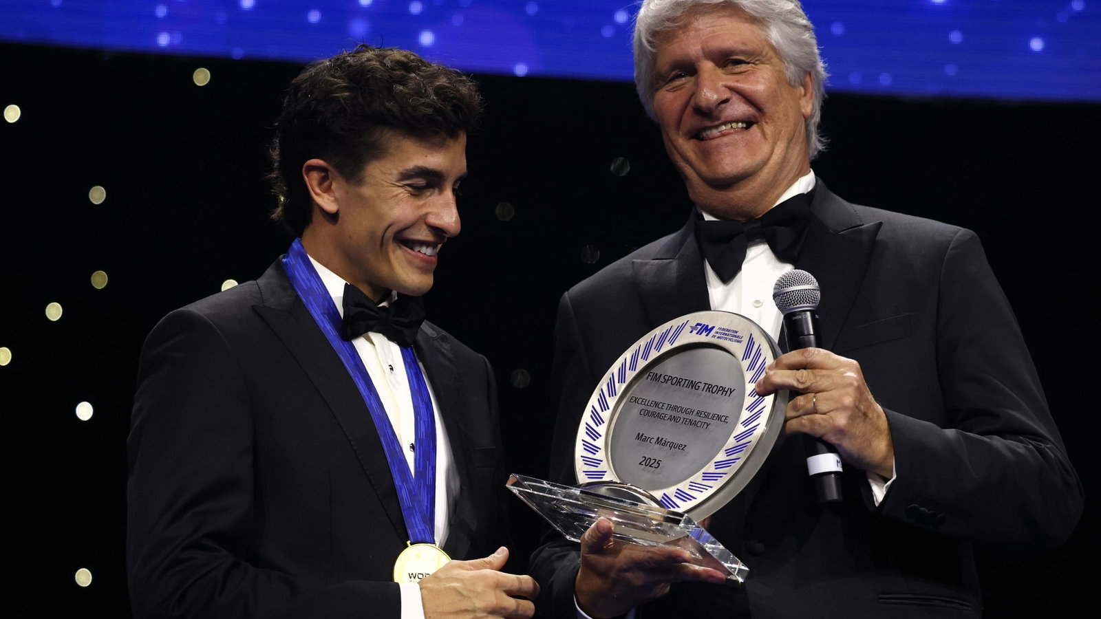 Marc Marquez, Jorge Viegas, 2025 FIM Awards (pic: Good-Shoot.com)