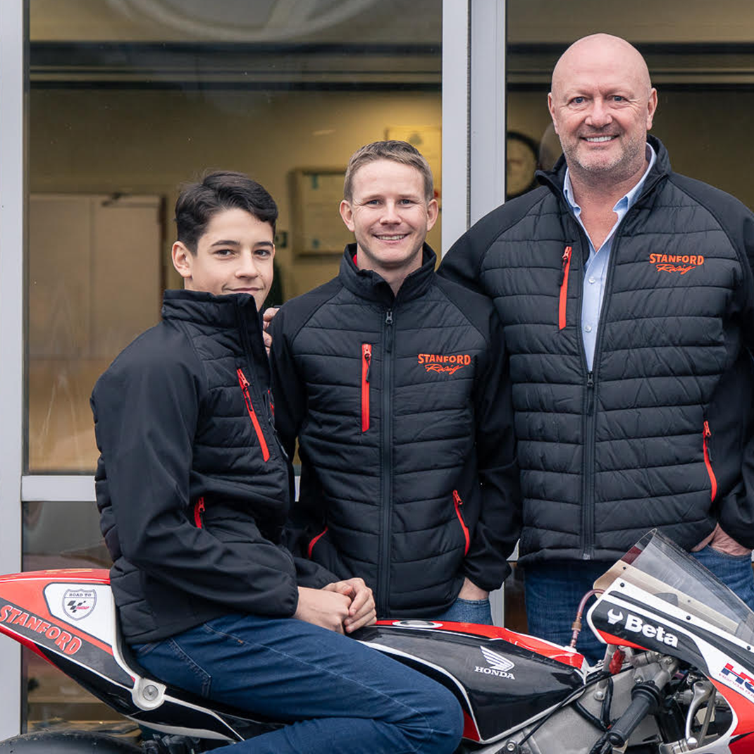 Henry McCartney signs for Standford Racing, British Moto4 2026. Credit: Stanford Racing.