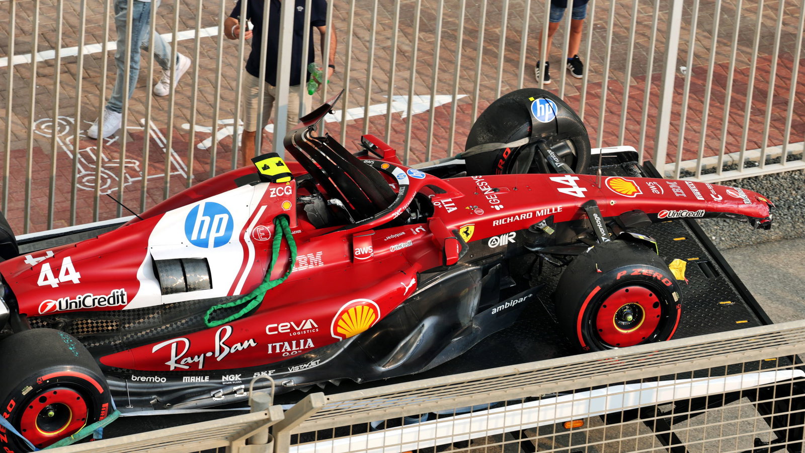 Hamilton crashed at Turn 9