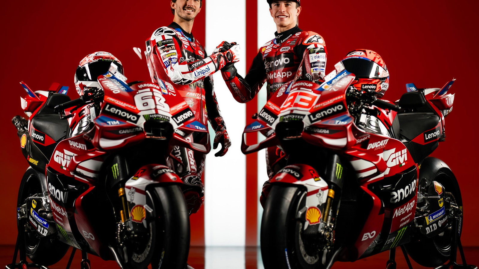 Francesco Bagnaia, Marc Marquez, 2026 Ducati MotoGP livery