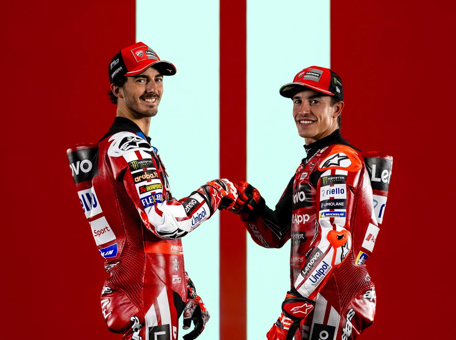 Francesco Bagnaia, Marc Marquez, 2026 Ducati launch.