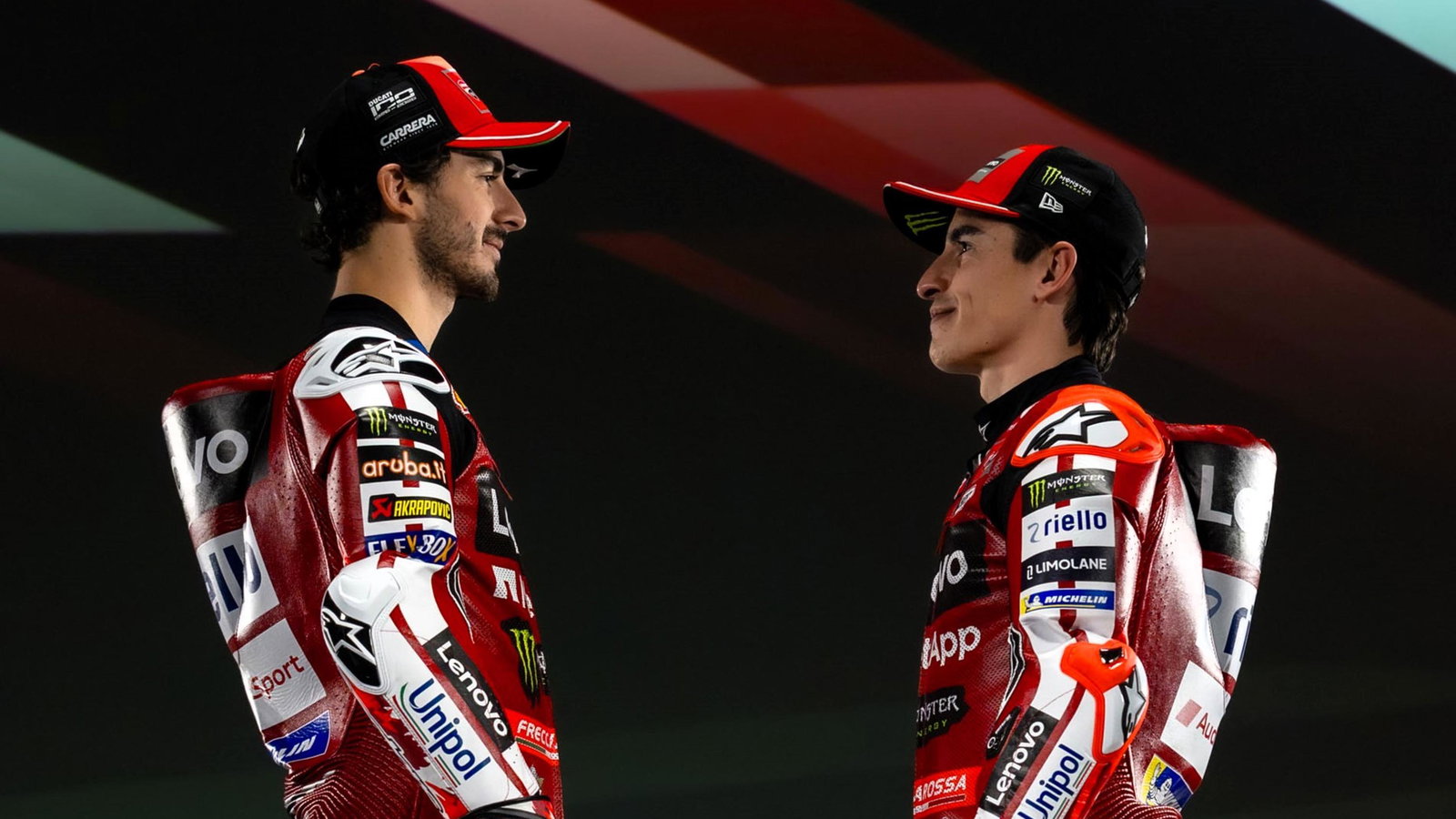 Francesco Bagnaia, Marc Marquez, 2026 Ducati launch.