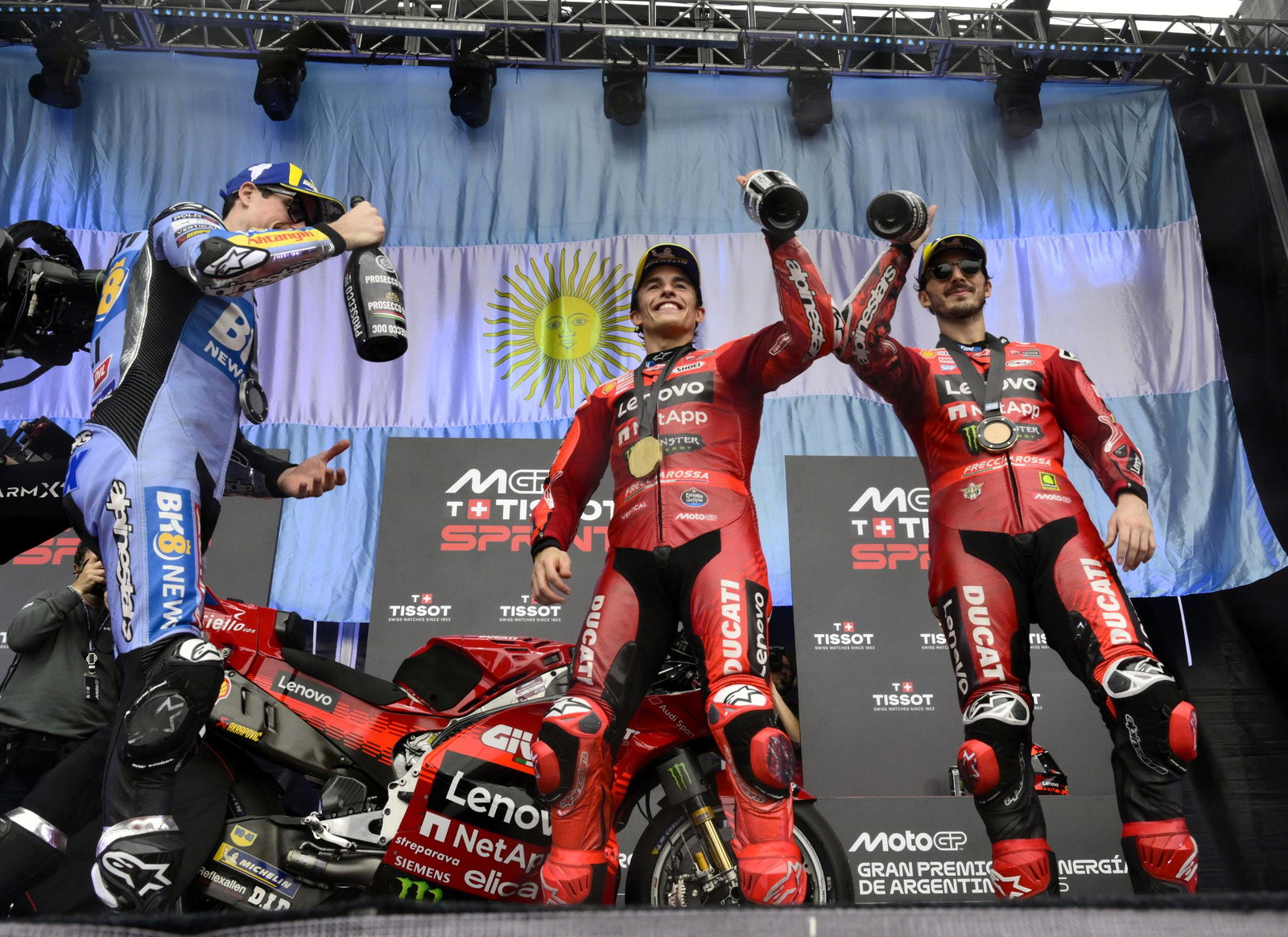 Marc Marquez, Francesco Bagnaia, Alex Marquez, MotoGP 2025.