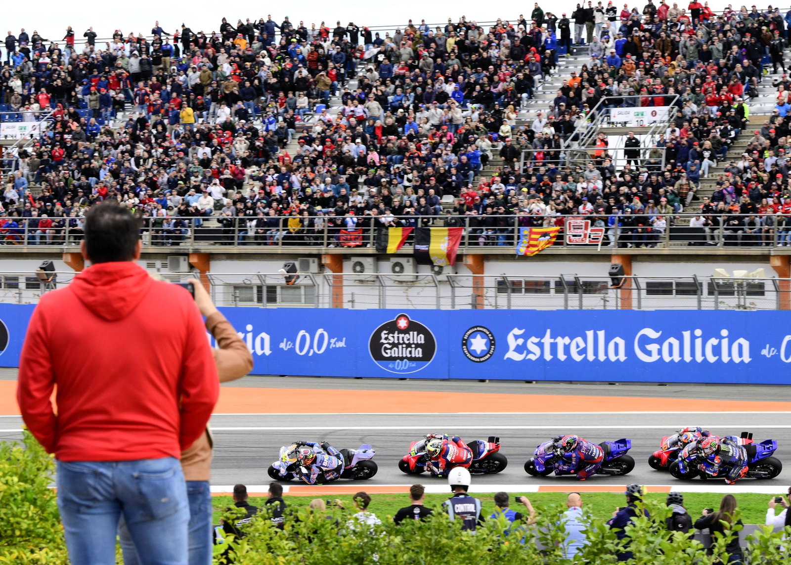 Fans watching the 2025 Valencia MotoGP season finale.