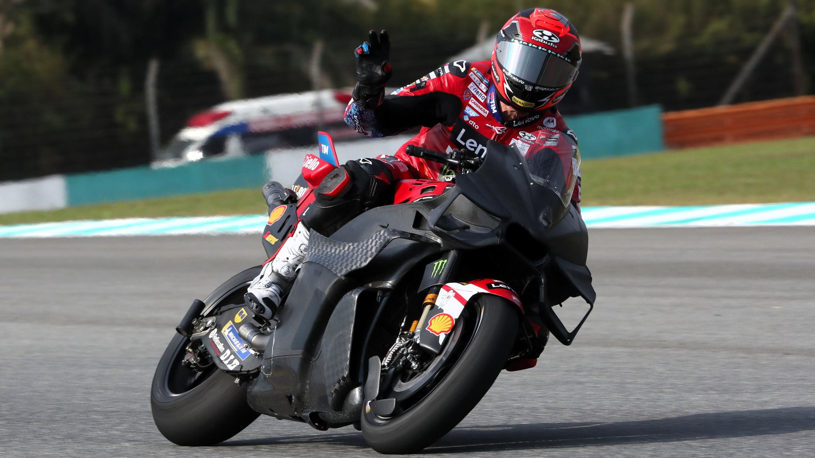 Michele Pirro riding with new Ducati aero, 2026 Sepang MotoGP Shakedown.
