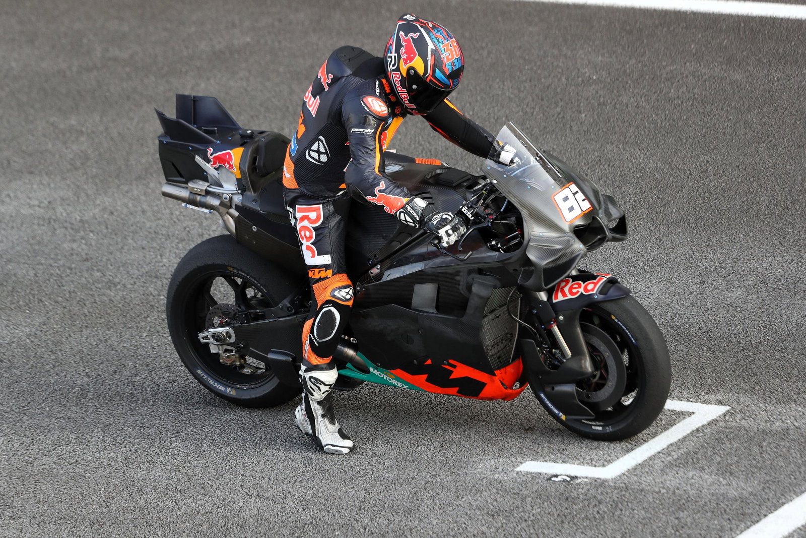 Mika Kallio practice start, 2026 Sepang MotoGP Shakedown.