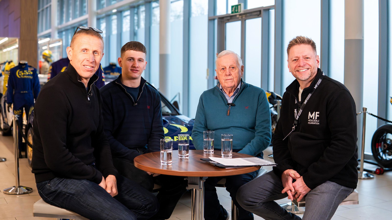 McRae family and event host by Dave Neal at at Moulsdale Foundation Classic and Performance Car Museum open day celebrating Colin's 1995 WRC title.