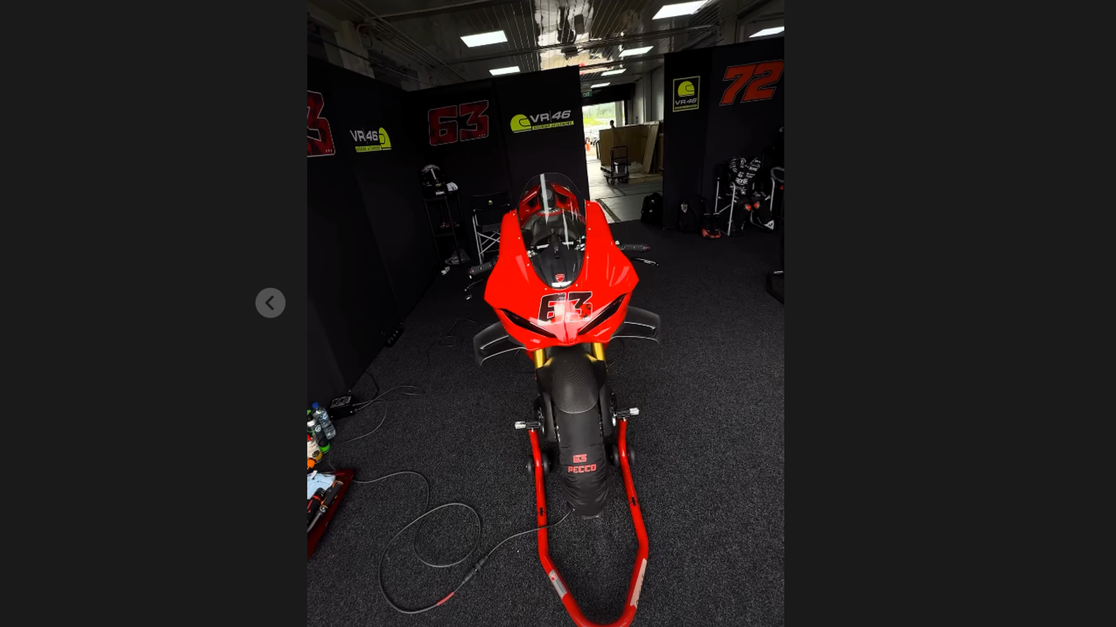 Francesco Bagnaia's Panigale ready for VR46's Mandalika training trip (@VR46RidersAcademyOfficial)