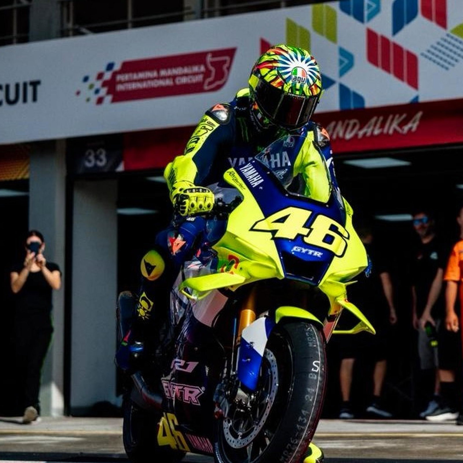 Valentino Rossi at Mandalika (pic: Pertamina).