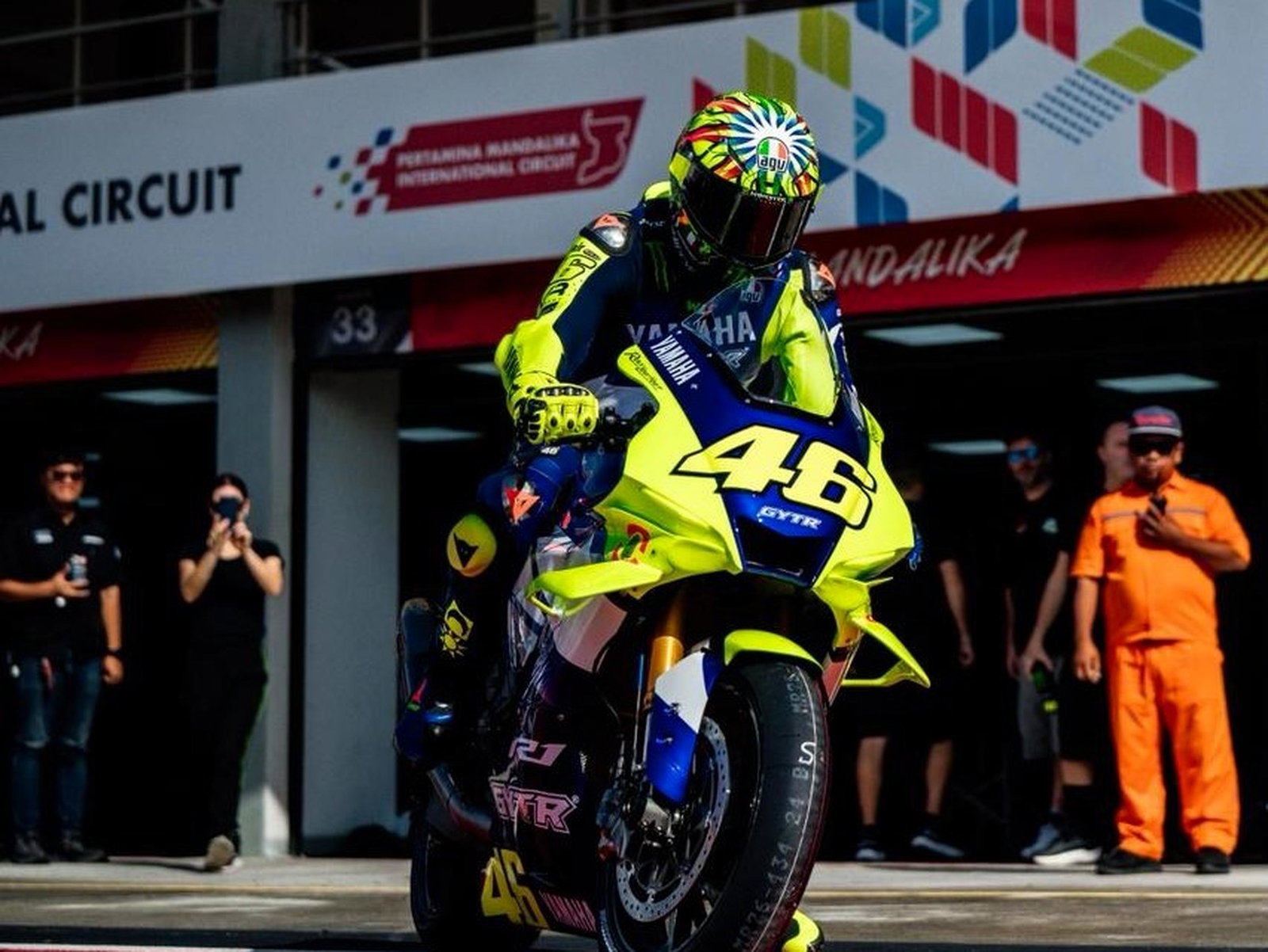 Valentino Rossi at Mandalika (pic: Pertamina).