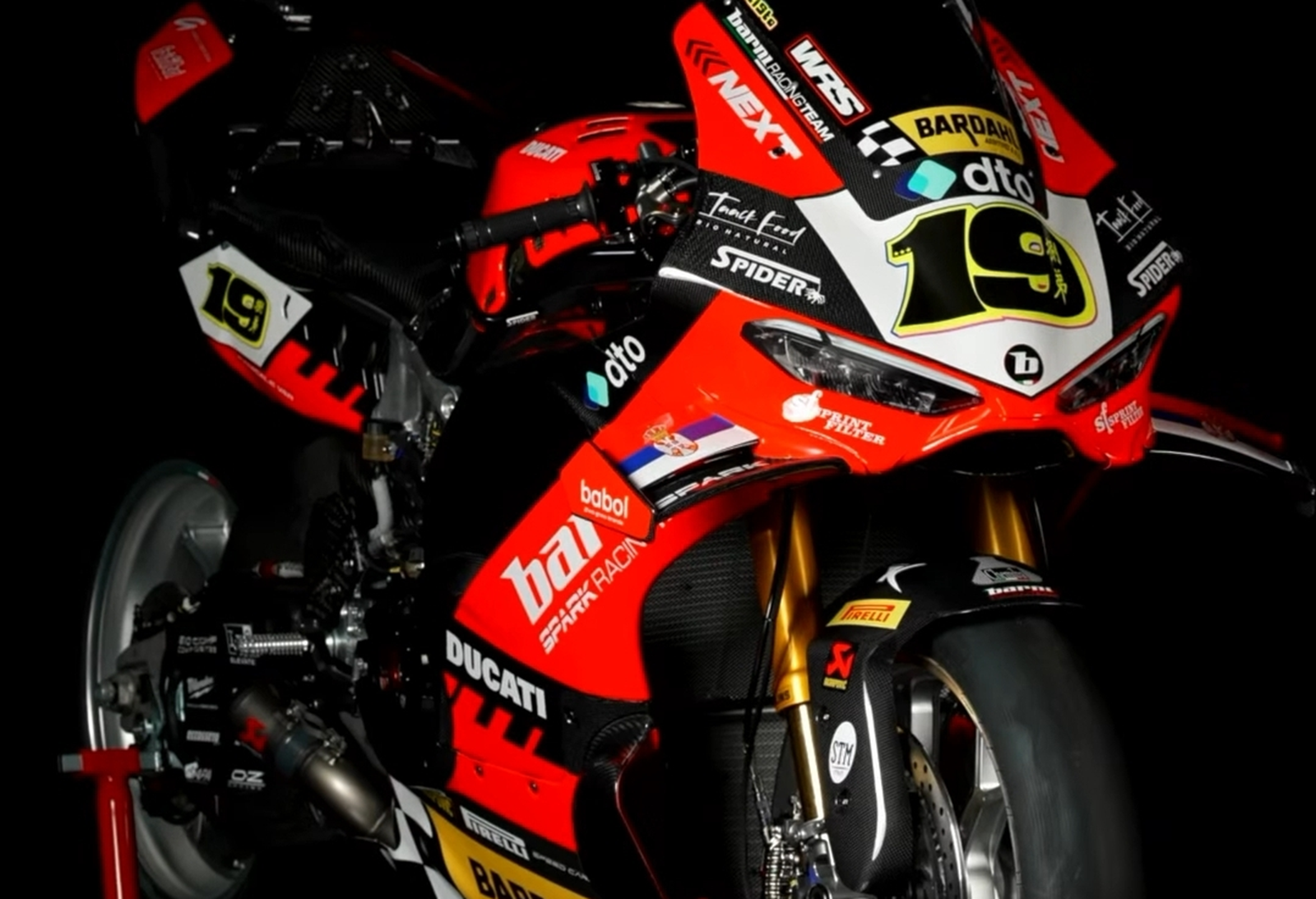 Alvaro Bautista's Barni Ducati in the team's 2026 season launch video. Credit: Instagram/Barni Spark Racing.