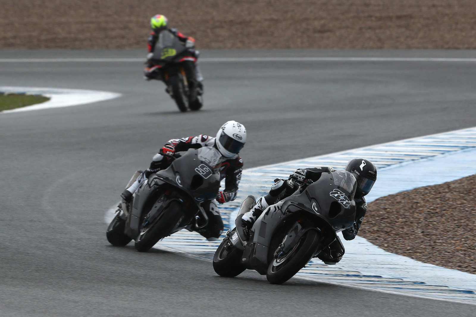 Miguel Oliveira, Danilo Petrucci, and Alvaro Bautista, January 2026 Jerez WorldSBK Test. Credit: Gold and Goose.