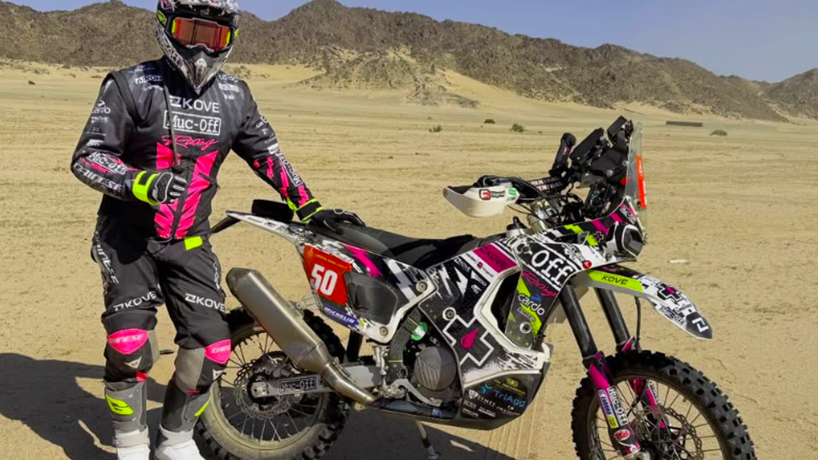 James Hillier with Kove 450 Rally at 2026 Dakar. Credit: Instagram/James Hillier.