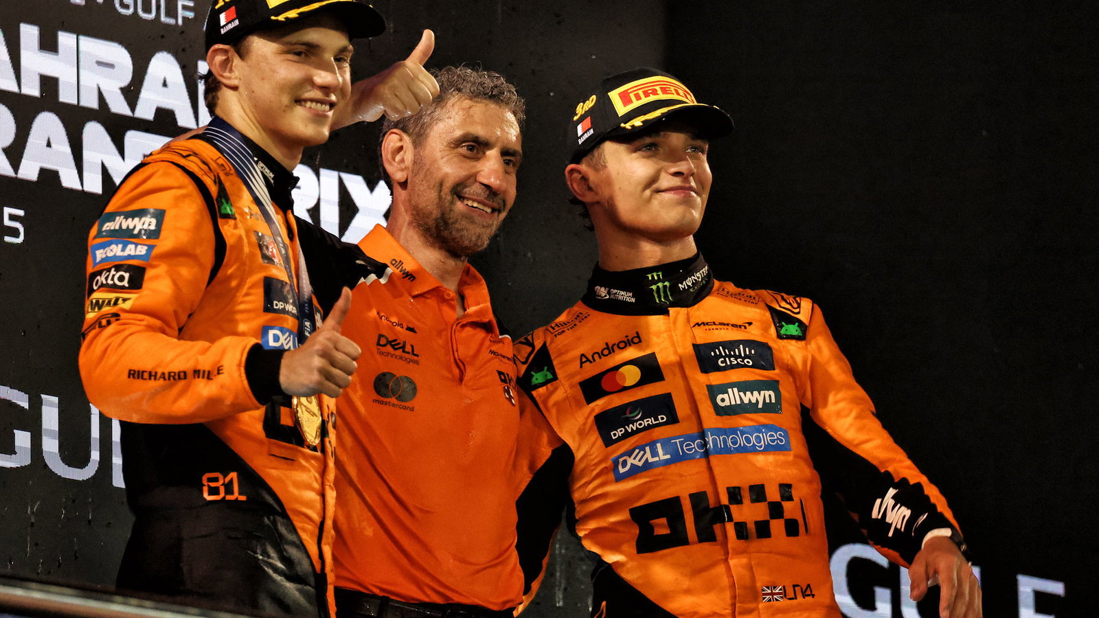 Piastri, Stella and Norris on the podium in Bahrain