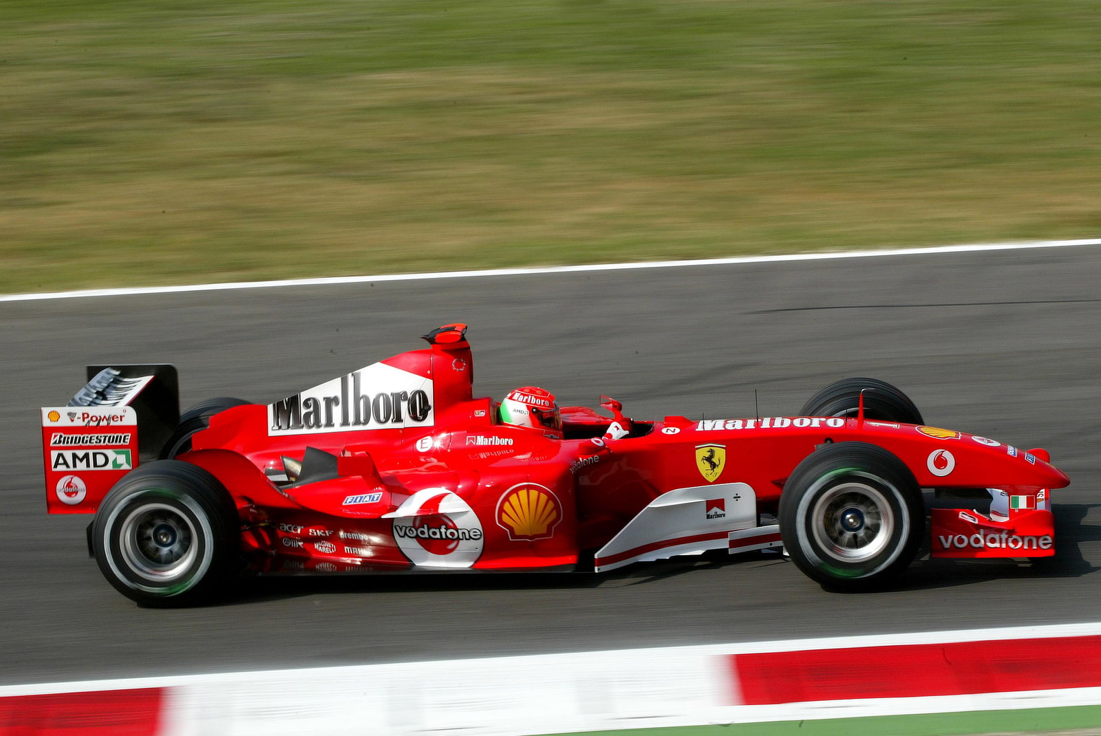 Michael Schmacher driving the Ferrari F2004