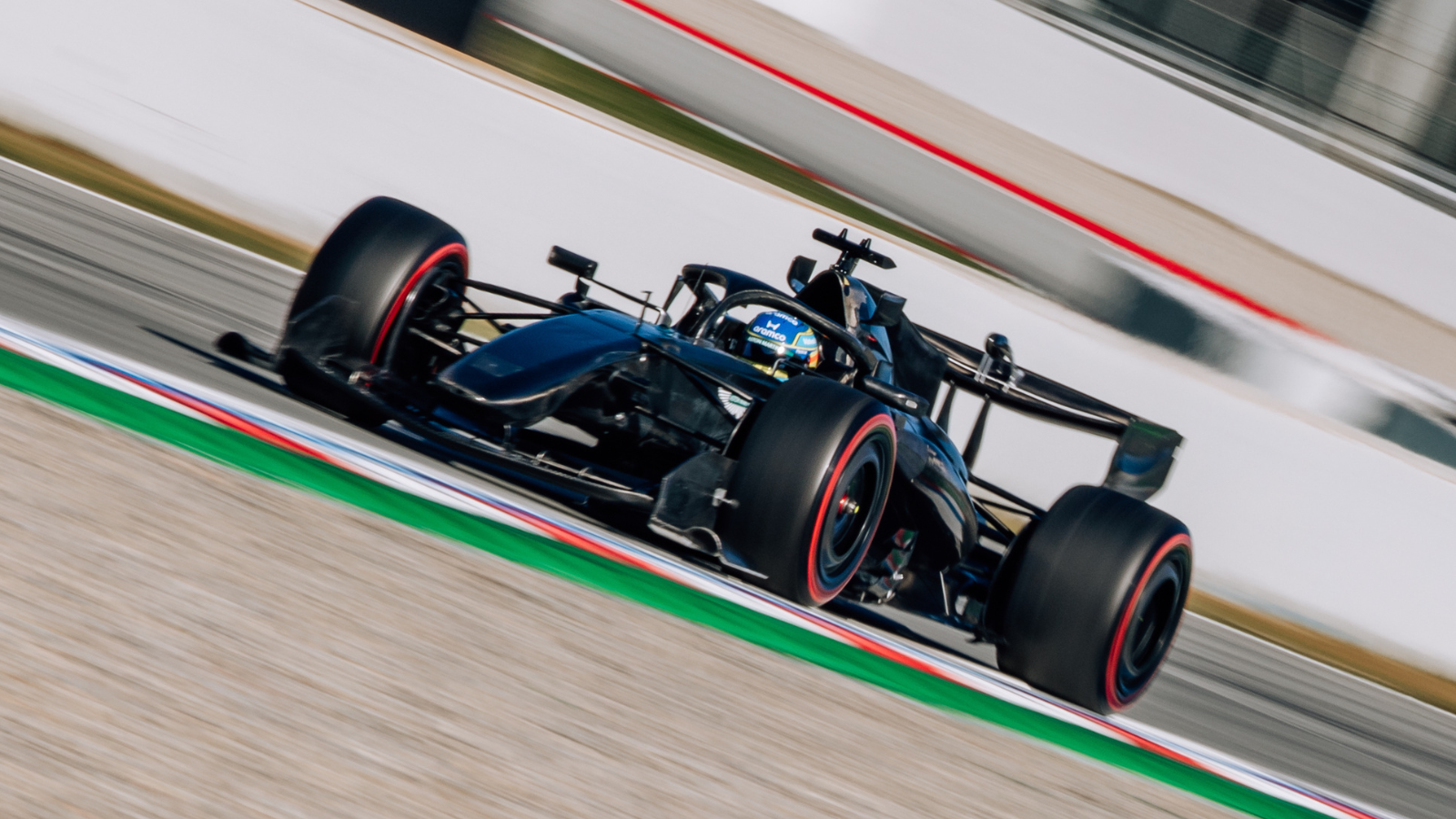 Aston Martin's AMR26 on track