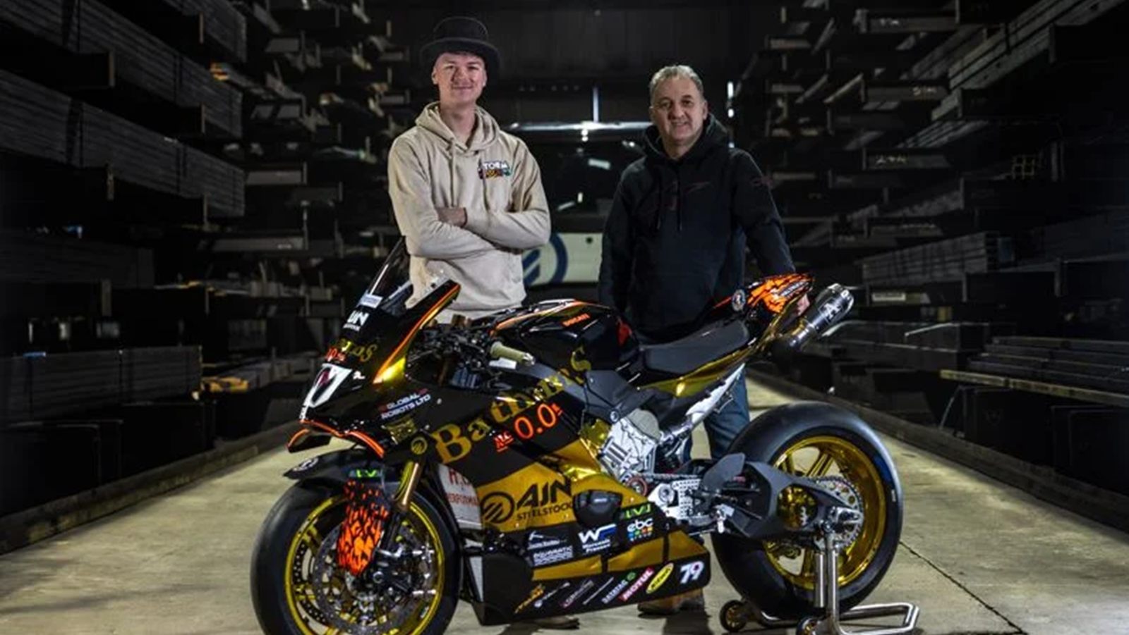Storm Stacey, Michael Rutter with 2026 Bathams Ducati. Credit: British Superbike Championship.