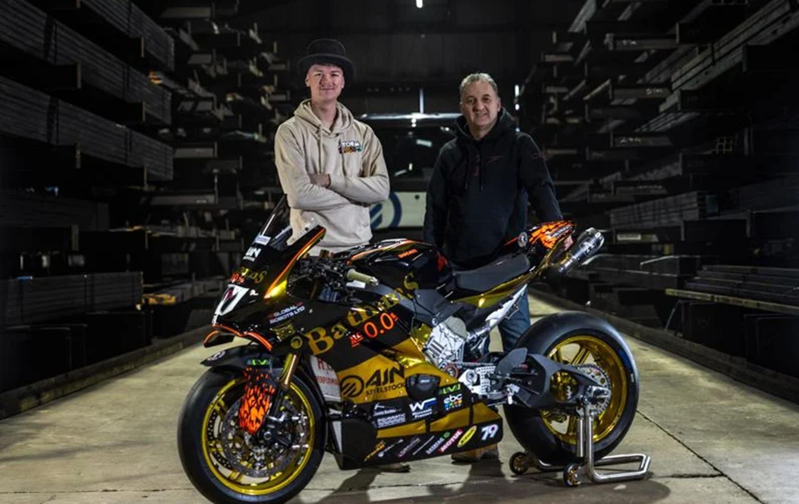 Storm Stacey, Michael Rutter with 2026 Bathams Ducati. Credit: British Superbike Championship.