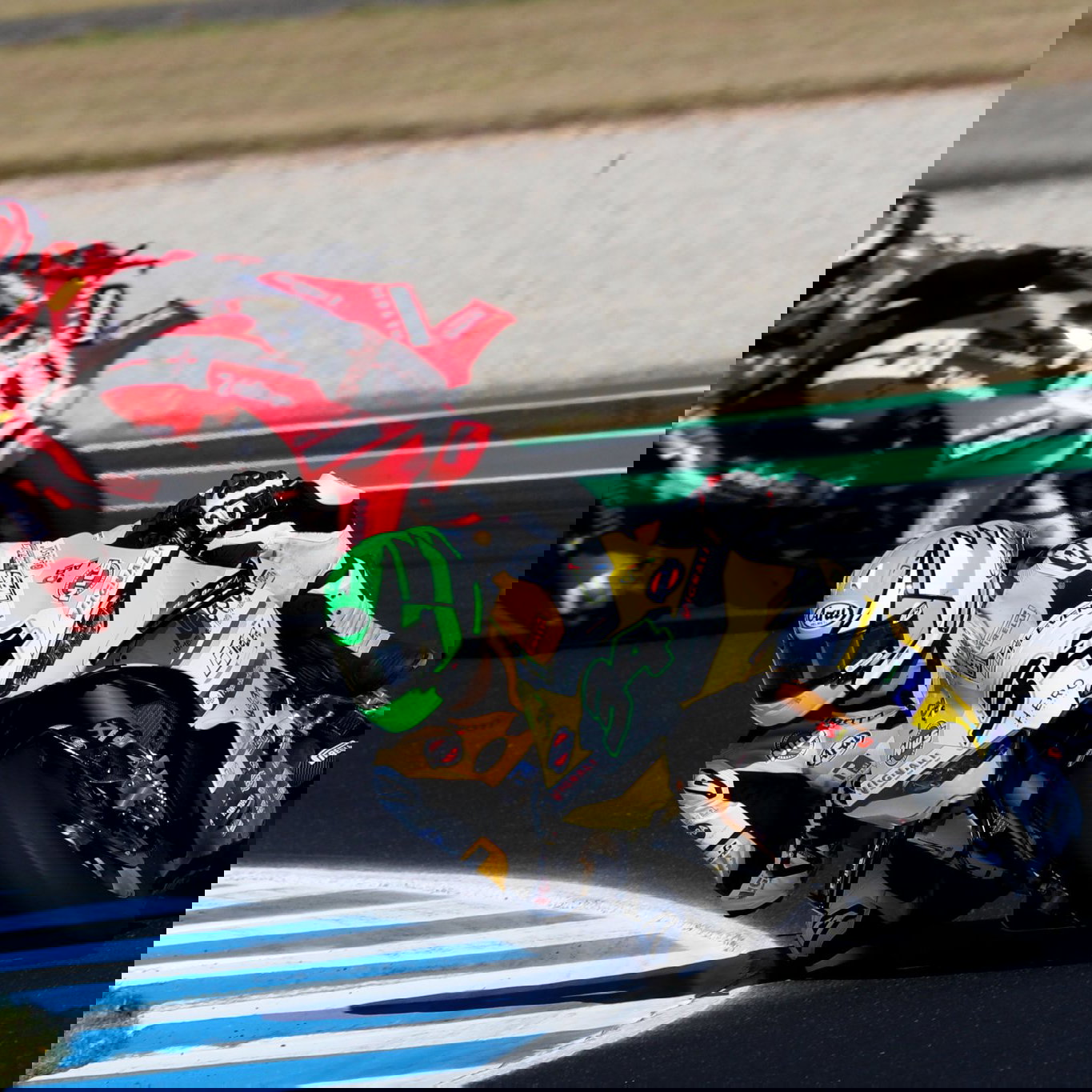 Lorenzo Baldassarri, Nicolo Bulega, 2026 Phillip Island WorldSBK test. Credit: Gold and Goose.