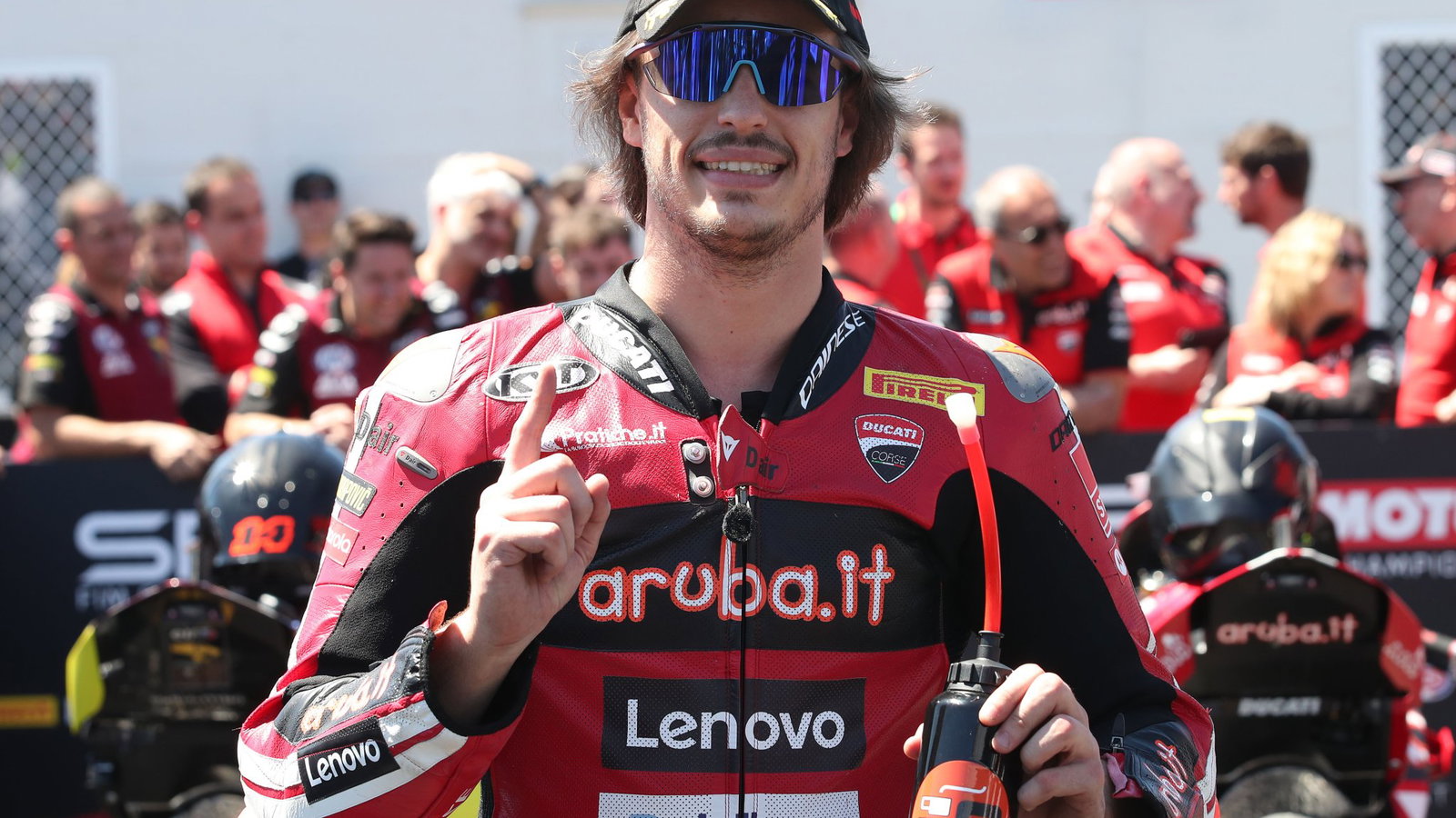 Nicolo Bulega, 2026 Australian WorldSBK, parc ferme. Credit: Gold and Goose.