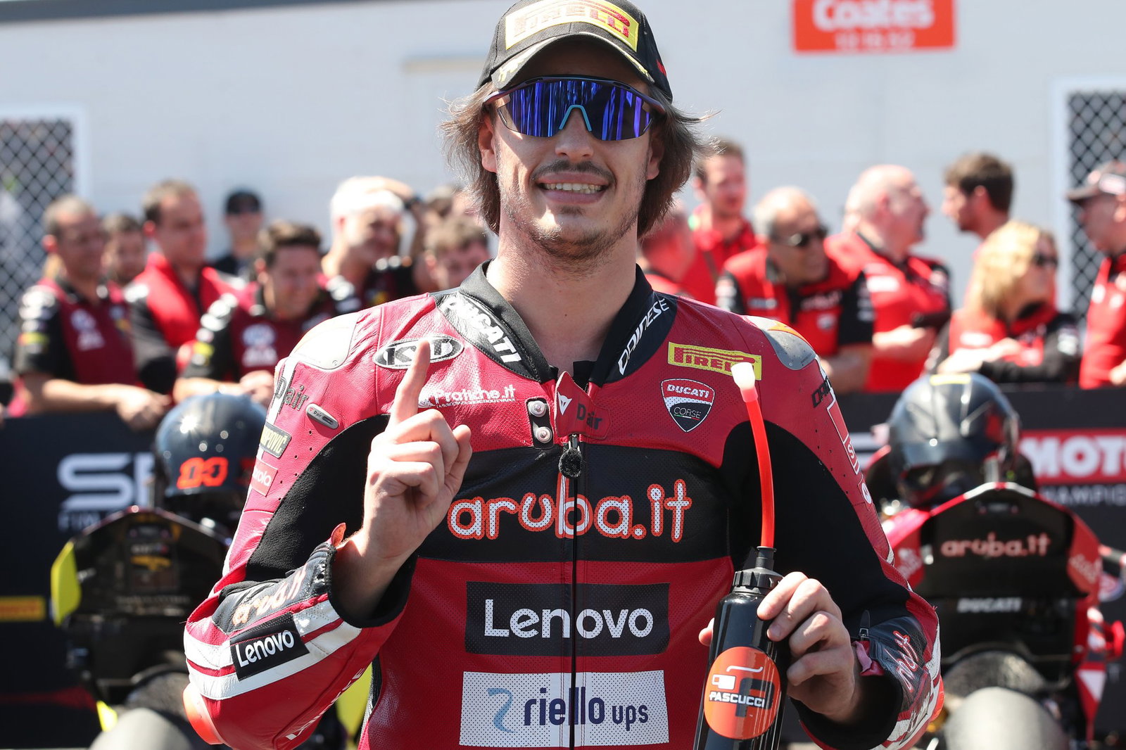 Nicolo Bulega, 2026 Australian WorldSBK, parc ferme. Credit: Gold and Goose.