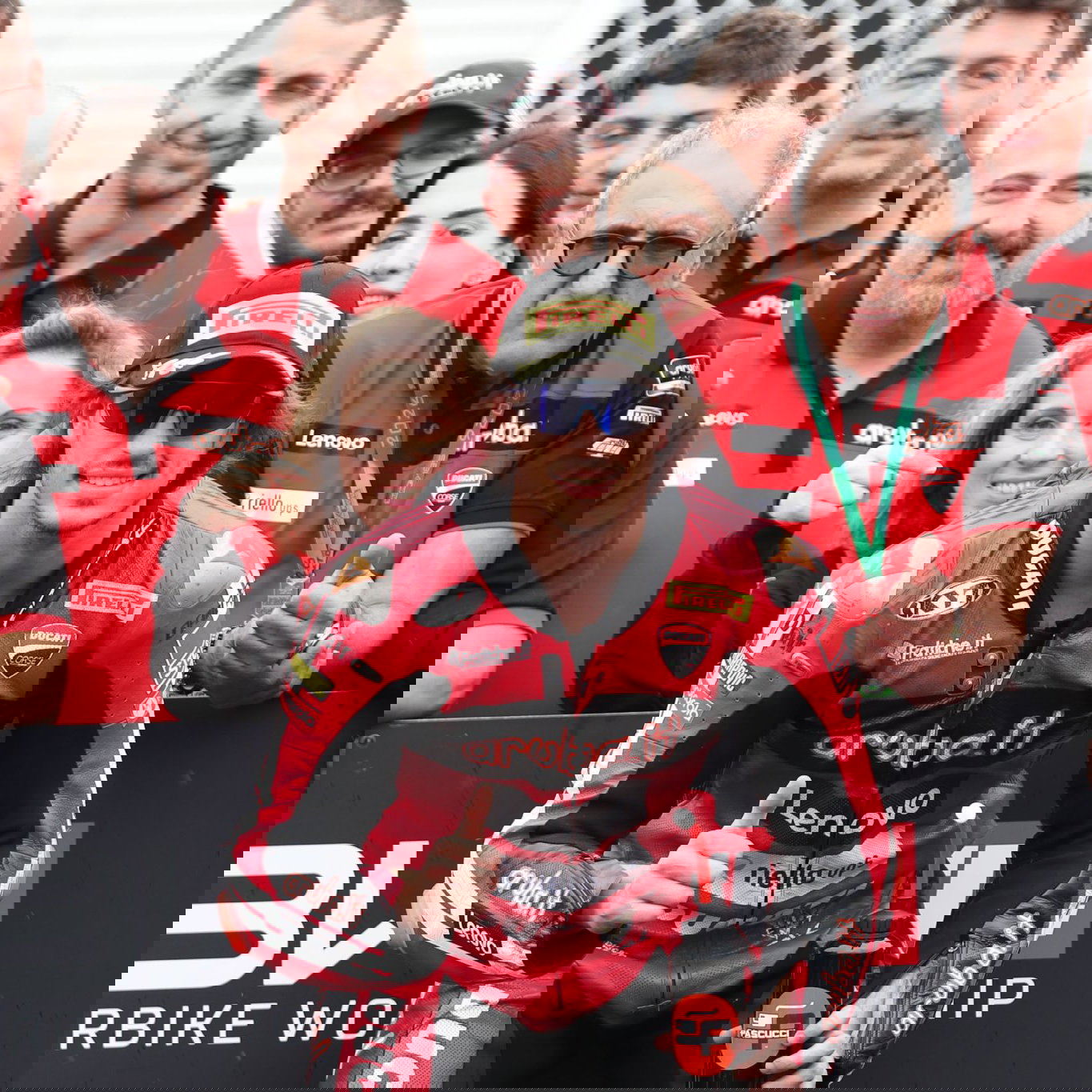 Nicolo Bulega, 2026 Australian WorldSBK, parc ferme. Credit: Gold and Goose.