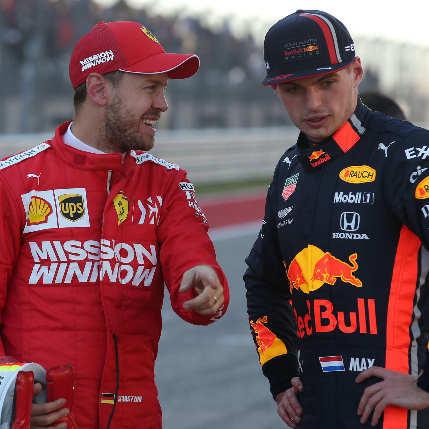 Sebastian Vettel and Max Verstappen
